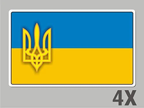 4 Ukraine stickers flag decal bumper car bike emblem vinyl