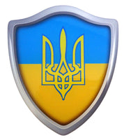 Ukraine Flag Shield Domed Decal 3D Look Emblem Resin car Sticker 2.6"x3"