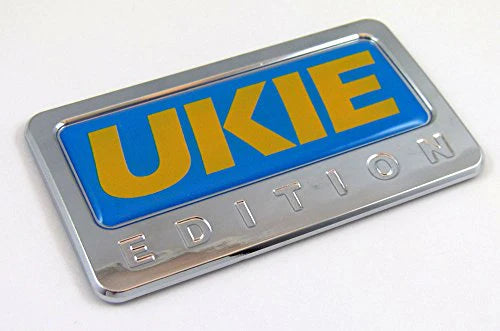 UKIE Ukrainian Edition Chrome Emblem with Domed Decal Car Auto Bike Badge