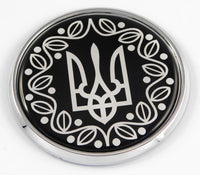 Ukrainian Trident Tryzub black and white Car Chrome Round Emblem Decal 3D Badge 2.75"
