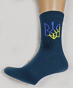 Men's Tryzub Socks Navy with bl/yel - one size