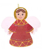 Gift Set: 2 Embroidery Design Red/Black Towels with angel ornament