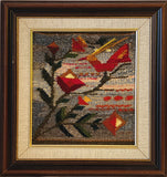 Bird in Flowers, framed hobelen weaving