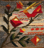 Bird in Flowers, framed hobelen weaving