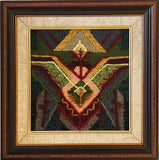 Geometric landscape, framed hobelen weaving