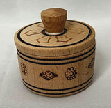 Small Round Box, Burned Design