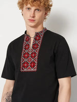 Men's embroidered red Hajdamatska shirt