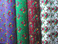 Green Floral Fabric 1/2 yard