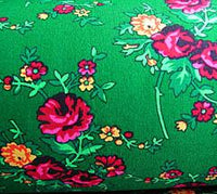 Green Floral Fabric 1/2 yard