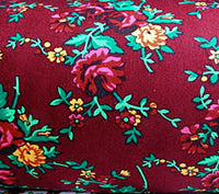 Maroon Floral Fabric 1/2 yard