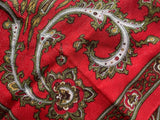 Red wool paisley shawl 30 in. - gold thread