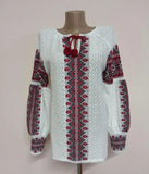 Red & Black Embroidery Design Knit Sweater