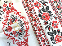 Floral Design Wedding Rushnyk (red/black)