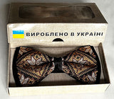 Champagne Tone Embroidered Bow Tie