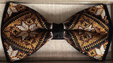 Bronze Tone Embroidered Bow Tie