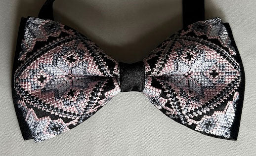 Champagne Tone Embroidered Bow Tie