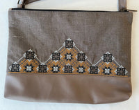 Embroidered Khaki Purse