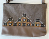 Embroidered Khaki Purse
