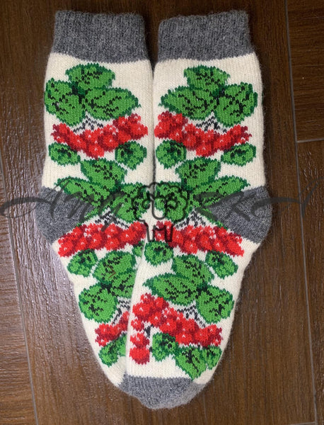 Ladies Wool Floral Kalyna Socks