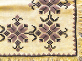 Hand Embroidered Servetka 11.5 x 21 in. brown