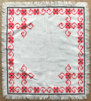 Hand Embroidered Servetka 19 in. red