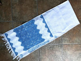 Embroidered Rushnyk with Blue Design 72 in.