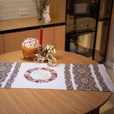 XB Woven Rushnyk, brown with red - Basket cover/runner