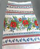 Floral Kitchen Towel - red/blue embroidery