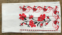 Floral and Embroidery design towel 12 x 46 in.
