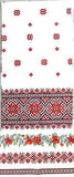 Long Red Embroidered Towel 16" x 59 inches
