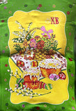 Green Printed Easter Rushnyk
