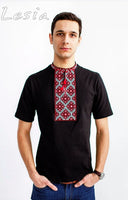 Men's embroidered Kozatska t-shirt Red & Gray