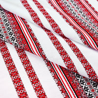 Red Embroidery Woven Tablecloth 118" x 57"