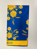 Silky Sunflowers and Wheat Floral Ukraine Shawl, 36 in