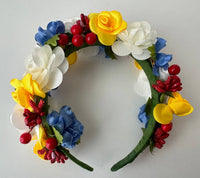 Floral Headband "Double row with flowers" assorted