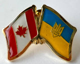 Ukraine Canada Flag with Tryzub lapel Pin