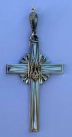 Silver Cross with 14k gold tryzub