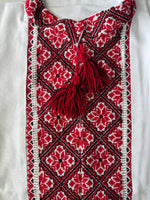 Linen Men`s Vyshyvanka (red on white)