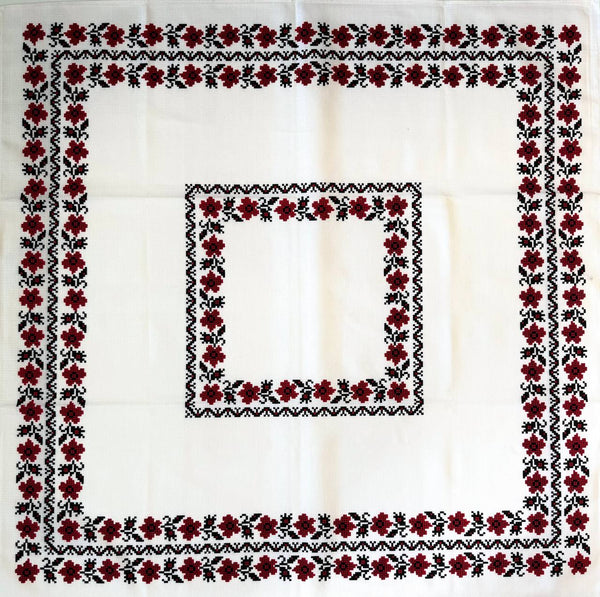 Small Red/Black Floral Tablecloth Napkins 36inch x36inch