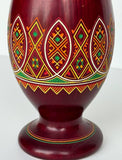 Vintage Carved Painted Wooden Vase