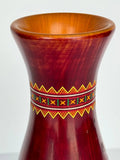 Vintage Carved Painted Wooden Vase