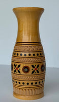 Wooden Vase with inlay, carving