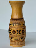 Wooden Vase with inlay, carving