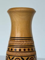 Wooden Vase with inlay, carving