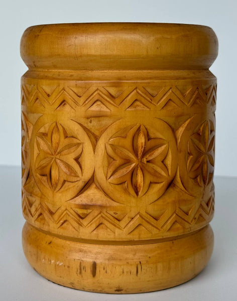 Carved Wooden Vase/Pencil holder