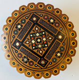 Medium Round Wooden Box with inlay