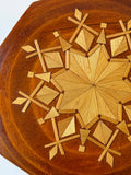 Small Round Straw Design Wooden Box