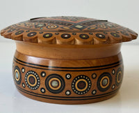 Small Round Wooden Box with inlay