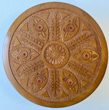 Medium Round Carved Wooden Box