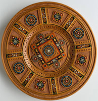 Wooden Plate with Inlay, carving